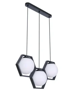 Discount Sklep Kaja Lampa wisząca z matowymi kloszami w ramkach K-4786 | Kaja Oświetlenie