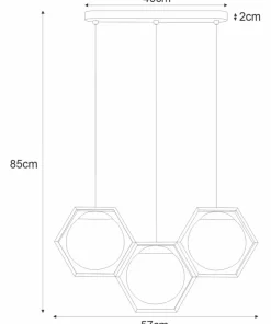Discount Sklep Kaja Lampa wisząca z matowymi kloszami w ramkach K-4786 | Kaja Oświetlenie