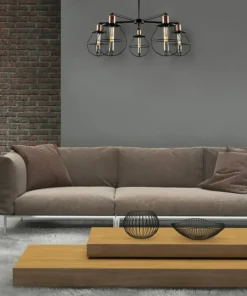 Best Sale Sklep Kaja Lampa wisząca z miedzianymi elementami 9738 | Kaja Oświetlenie czarny