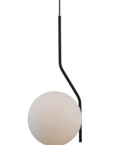 Store Sklep Kaja Lampa wisząca z mlecznym kloszem PND-3300-1-BK CARIMI | Kaja