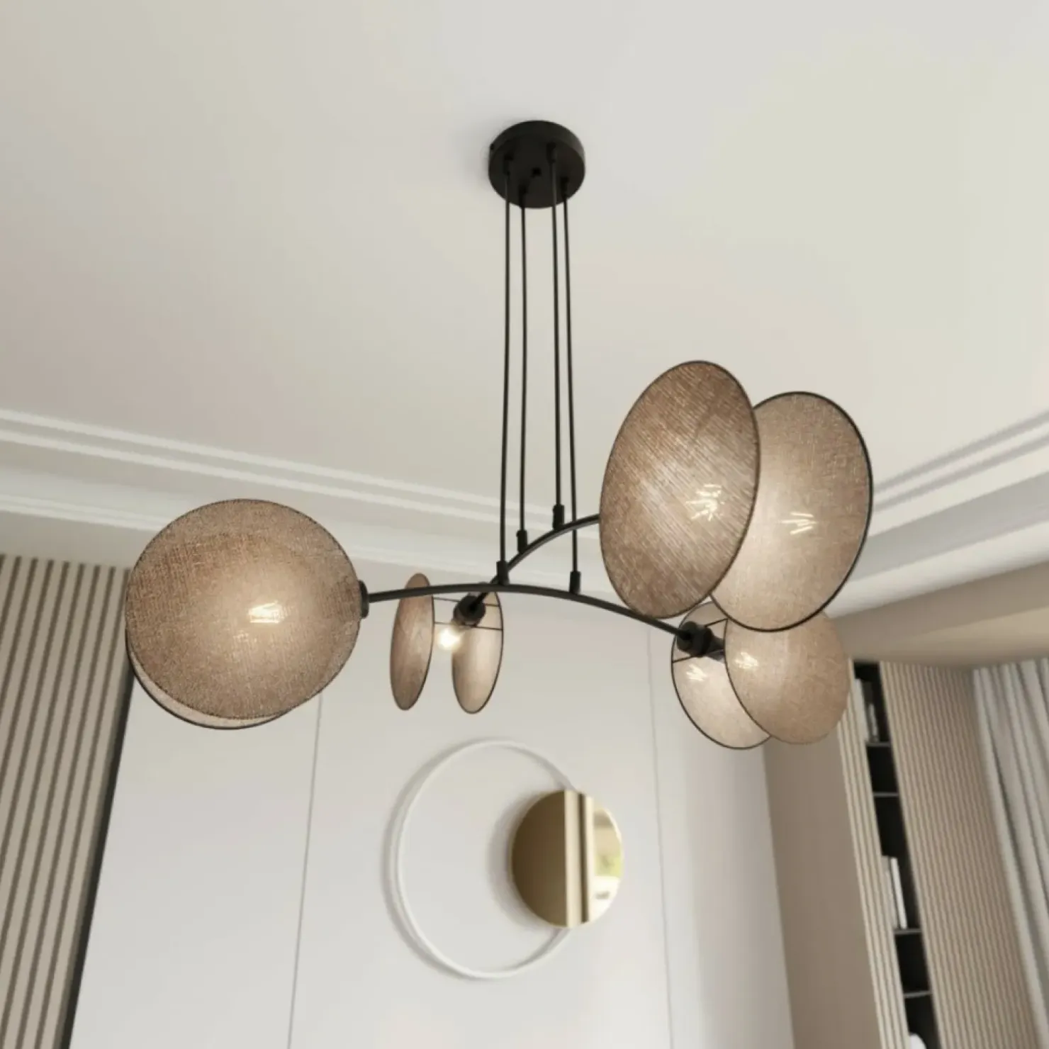 Outlet Sklep Kaja Lampa wisząca z naturalnymi abażurami 1328/4 MOTIF | Kaja Oświetlenie