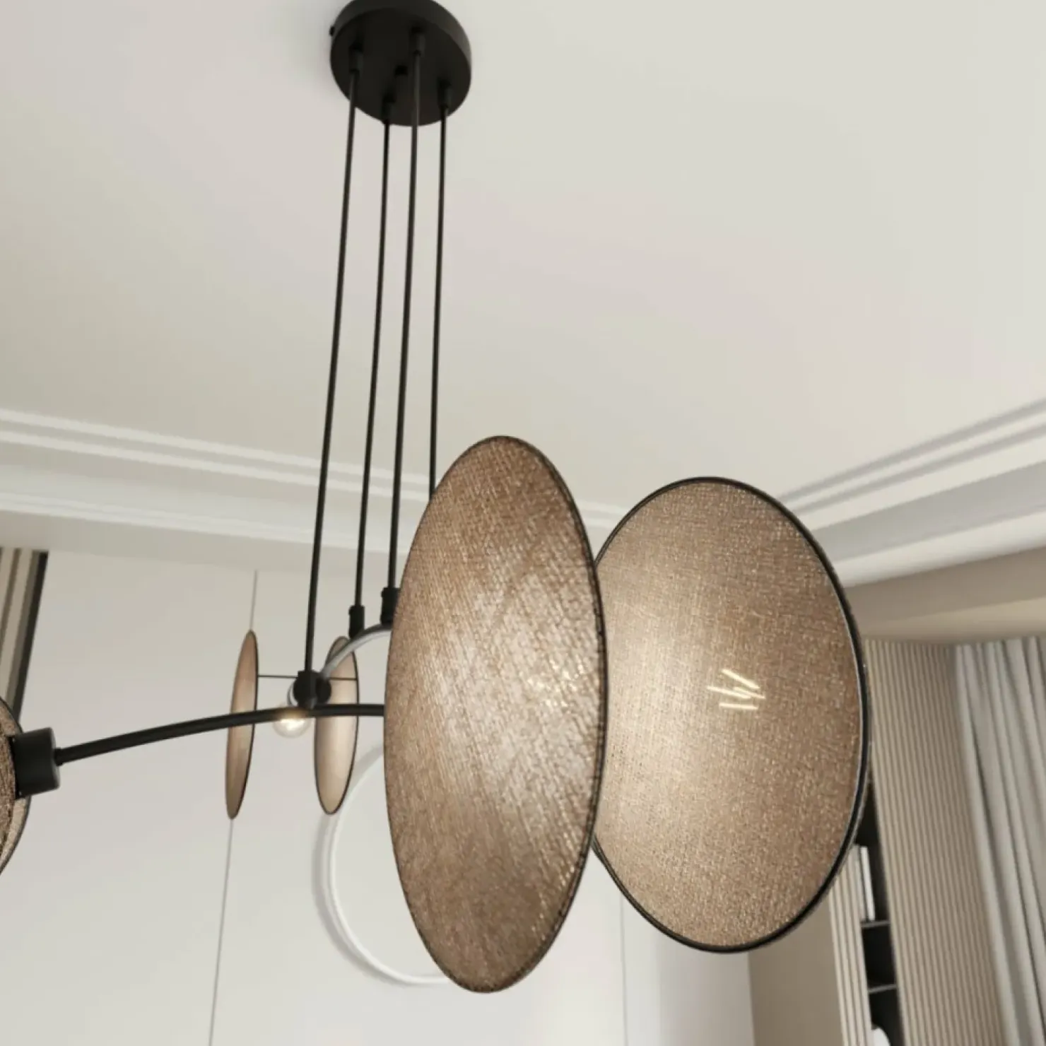 Outlet Sklep Kaja Lampa wisząca z naturalnymi abażurami 1328/4 MOTIF | Kaja Oświetlenie