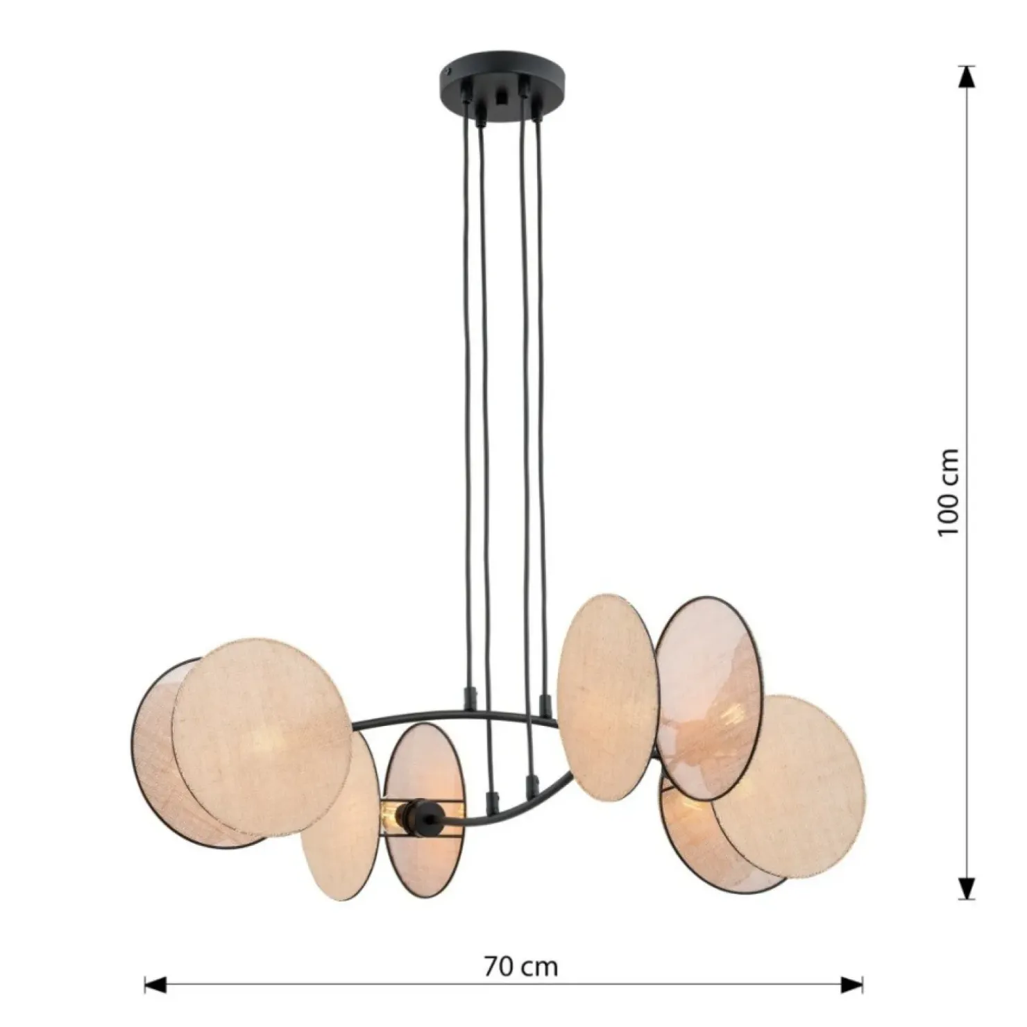 Outlet Sklep Kaja Lampa wisząca z naturalnymi abażurami 1328/4 MOTIF | Kaja Oświetlenie