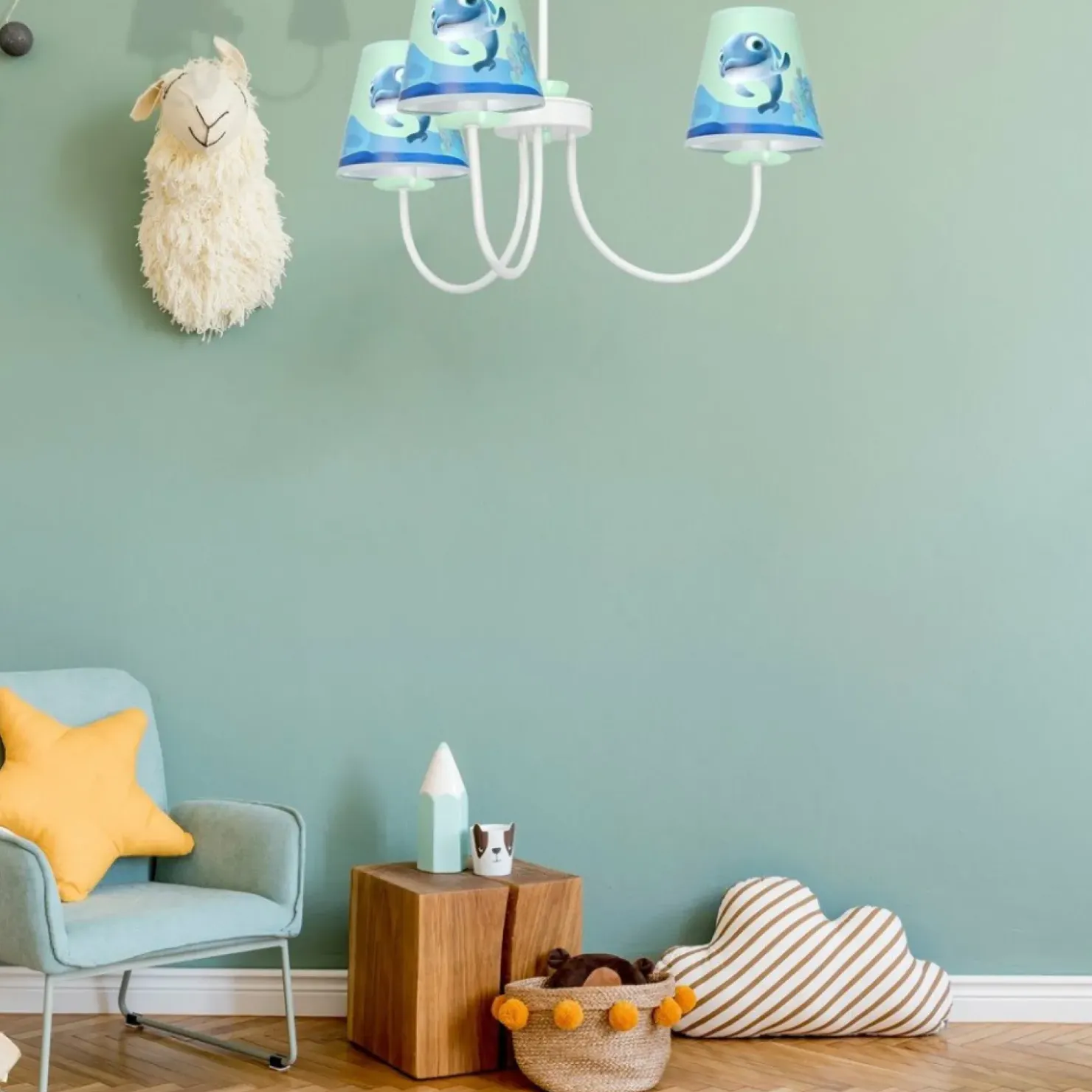 Lampa wisząca z niebieskimi abażurami MLP6811 z serii DELFINKA FINKA | Kaja Oświ*Sklep Kaja Clearance