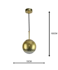 Hot Sklep Kaja Lampa wisząca z okrągłym, złotym kloszem LP-2844/1P S GD z serii PALLA