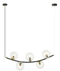 Best Sale Sklep Kaja Lampa wisząca z pięcioma przezroczystymi kloszami 1296/5 z serii RITZ