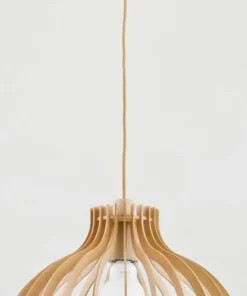 Cheap Sklep Kaja Lampa wisząca z pękatym, drewnianym kloszem AL 60023 | Kaja