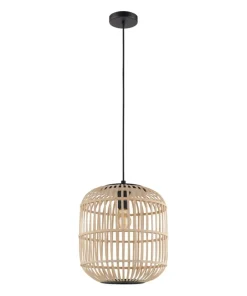 Store Sklep Kaja Lampa wisząca z plecionym abażurem 43216 BORDESLEY | Kaja Oświetlenie