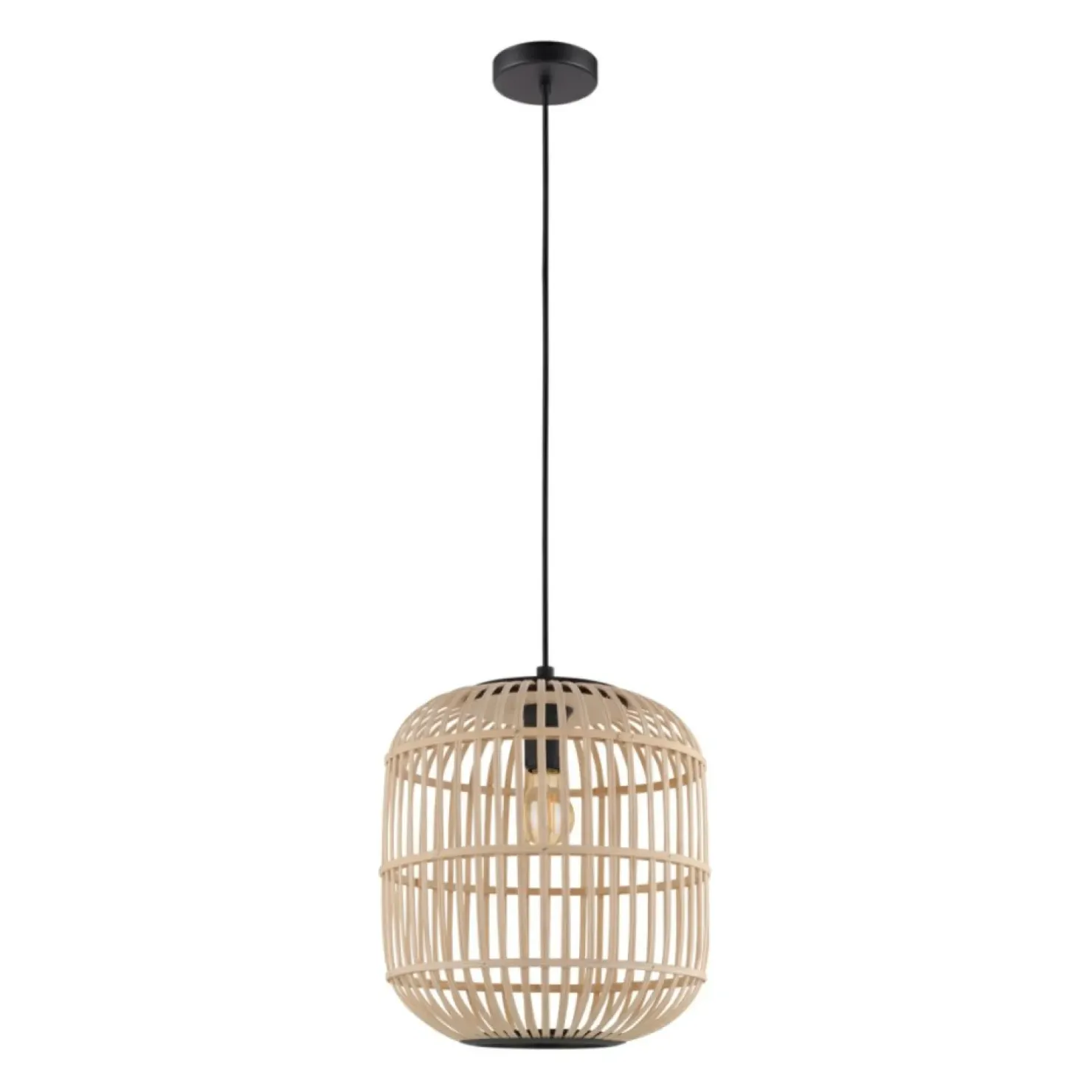 Store Sklep Kaja Lampa wisząca z plecionym abażurem 43216 BORDESLEY | Kaja Oświetlenie