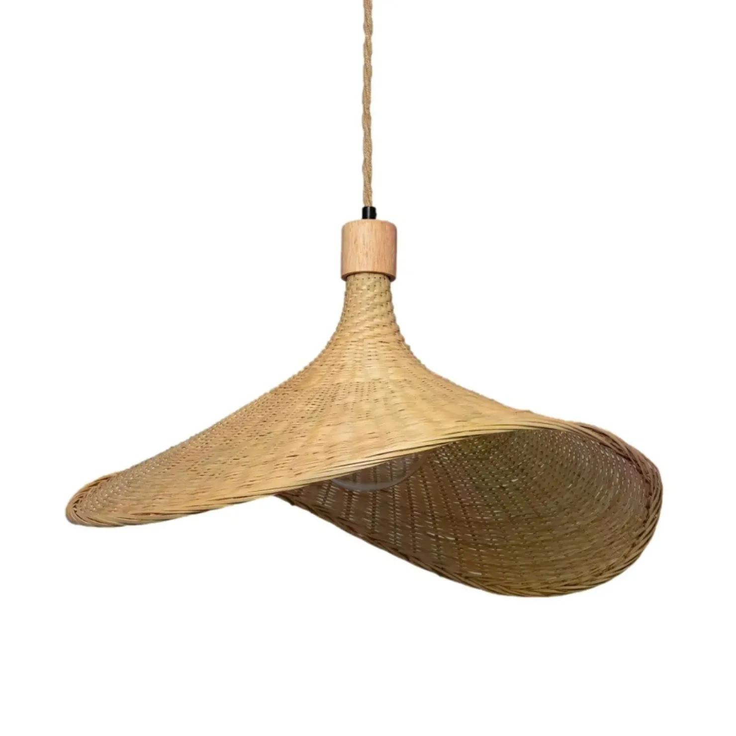 Lampa wisząca z plecionym kapeluszem ABR-LWS-BH40-E27 BOHO | Kaja*Sklep Kaja Shop