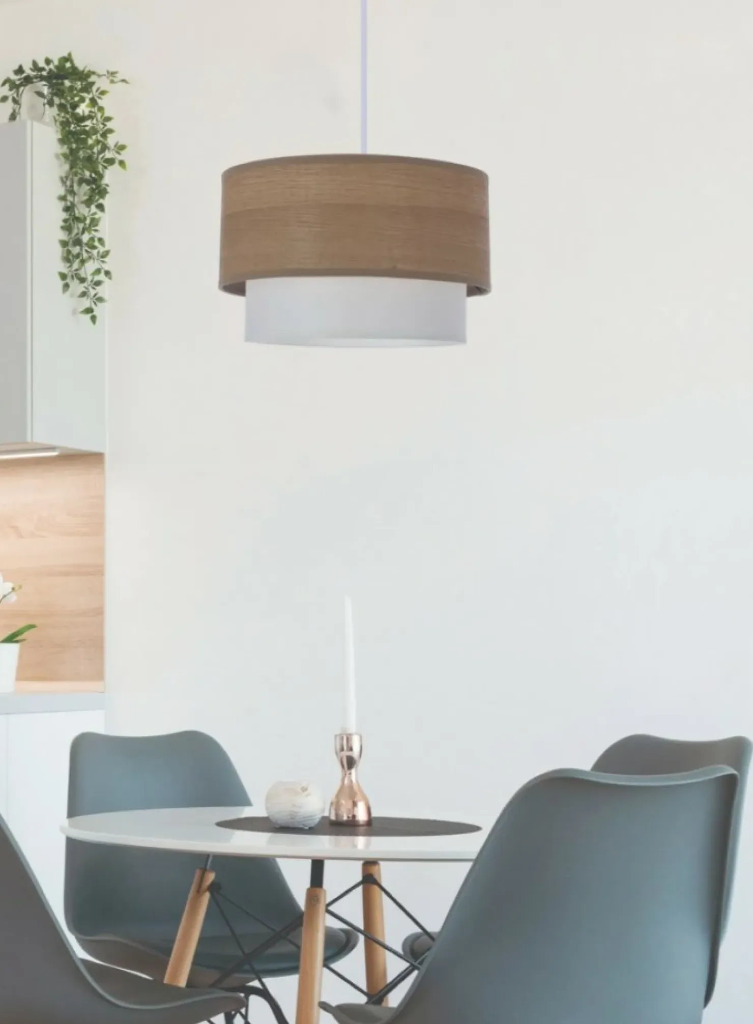 Shop Sklep Kaja Lampa wisząca z podwójnym abażurem, biała 31-21694 z serii RUBEN | Kaja Oświetle