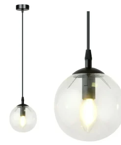 Discount Sklep Kaja Lampa wisząca z przezroczystym kulistym kloszem 711/1 | Kaja