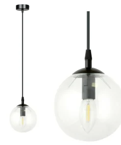 Discount Sklep Kaja Lampa wisząca z przezroczystym kulistym kloszem 711/1 | Kaja