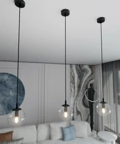 Discount Sklep Kaja Lampa wisząca z przezroczystym kulistym kloszem 711/1 | Kaja