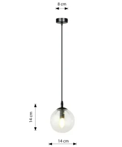 Discount Sklep Kaja Lampa wisząca z przezroczystym kulistym kloszem 711/1 | Kaja