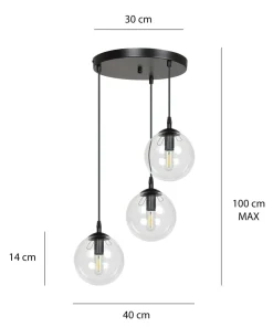 Sale Sklep Kaja Lampa wisząca z przezroczystymi kloszami 711/3PREM | Kaja Oświetlenie