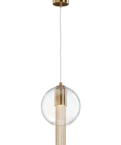 Cheap Sklep Kaja Lampa wisząca z przezroczystym kloszem P095PL-01BZ z serii FLUSSO brązowy