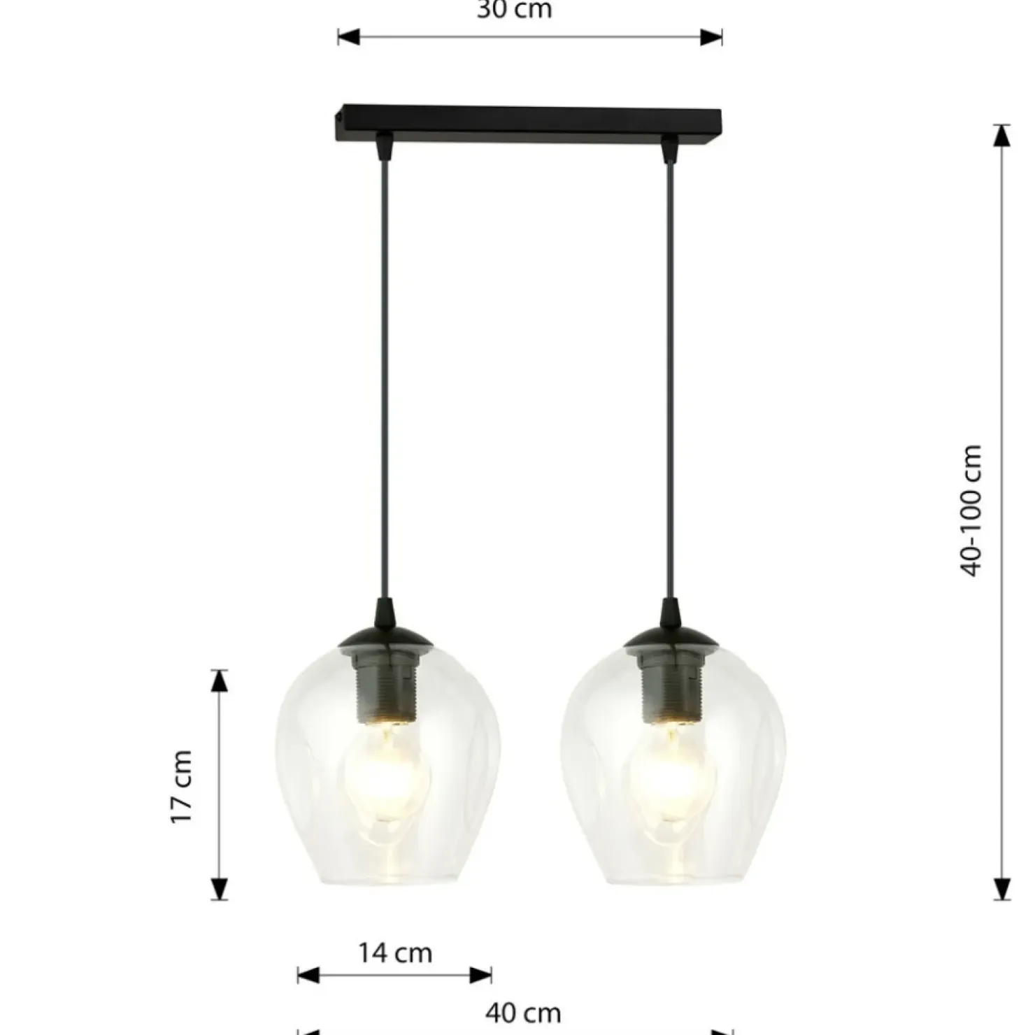 Flash Sale Sklep Kaja Lampa wisząca z przezroczystymi kloszami 679/2 ISTAR | Kaja