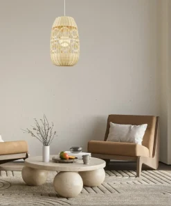 Hot Sklep Kaja Lampa wisząca z rattanowym, plecionym abażurem ML0353 ARONA | Kaja