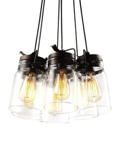 Hot Sklep Kaja Lampa wisząca z regulowanymi zwisami K-8004-6 RAVEN | Kaja Oświetlenie brąz