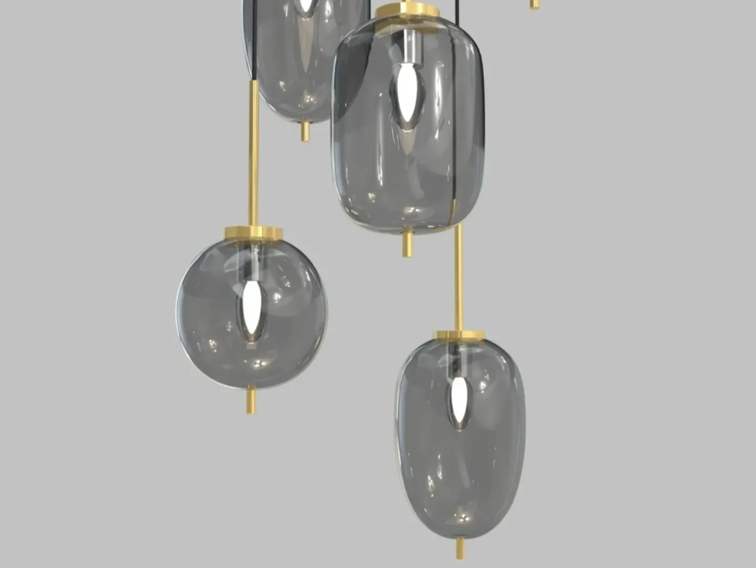 New Sklep Kaja Lampa wisząca z różnymi kloszami WF 5007-502 BELLEVILLE | Kaja