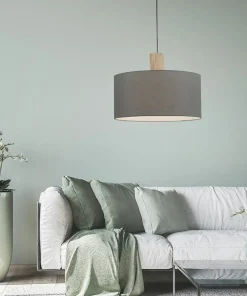 Best Sklep Kaja Lampa wisząca z m abażurem 15112-15 z serii LINEN | Kaja szary