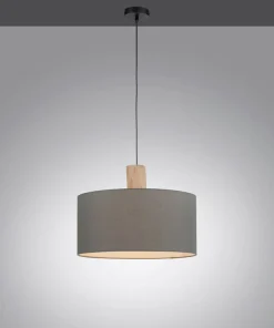 Best Sklep Kaja Lampa wisząca z m abażurem 15112-15 z serii LINEN | Kaja szary