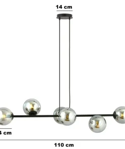 Cheap Sklep Kaja Lampa wisząca z sześcioma grafitowymi kloszami 875/6 | Kaja