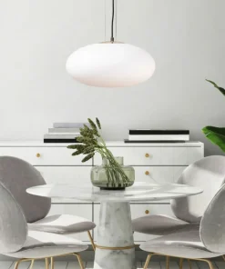 Shop Sklep Kaja Lampa wisząca z szerokim, białym kloszem ZM 1181 OMI | Kaja