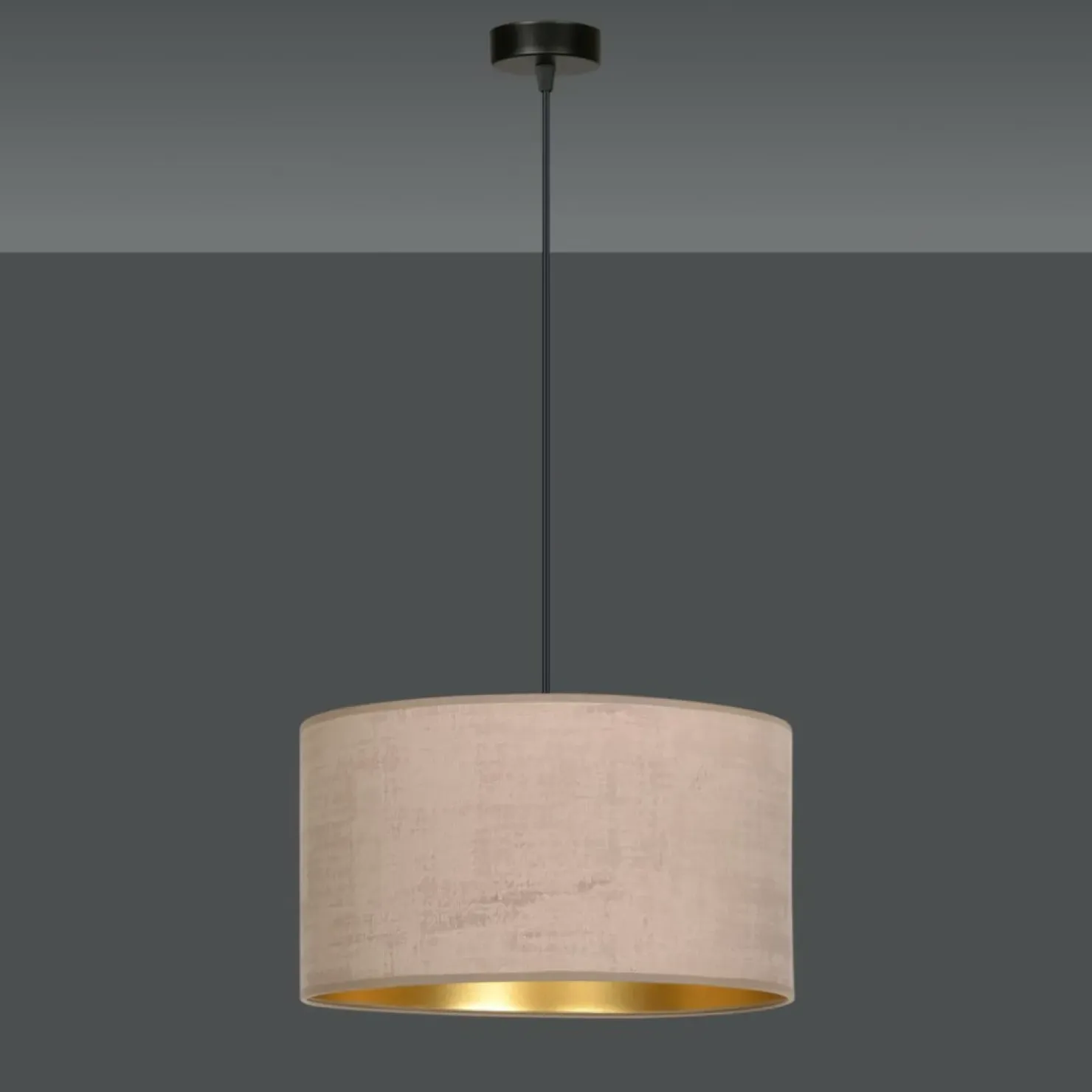 Shop Sklep Kaja Lampa wisząca z szerokim, różowym abażurem 1053/1 HILDE | Kaja