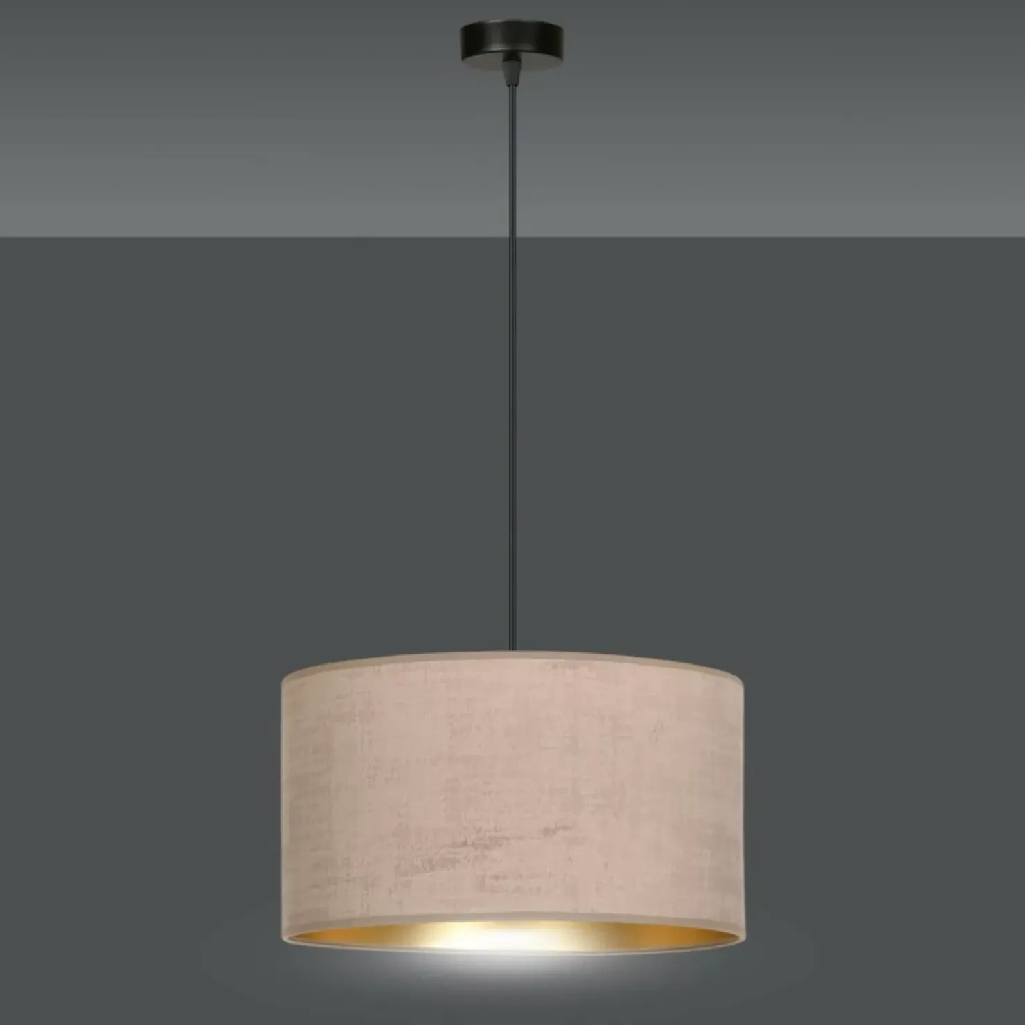 Shop Sklep Kaja Lampa wisząca z szerokim, różowym abażurem 1053/1 HILDE | Kaja