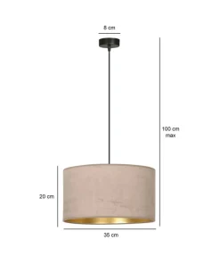 Shop Sklep Kaja Lampa wisząca z szerokim, różowym abażurem 1053/1 HILDE | Kaja