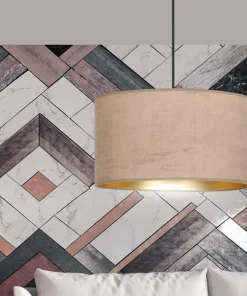 Shop Sklep Kaja Lampa wisząca z szerokim, różowym abażurem 1053/1 HILDE | Kaja