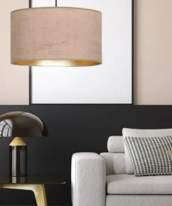 Shop Sklep Kaja Lampa wisząca z szerokim, różowym abażurem 1053/1 HILDE | Kaja