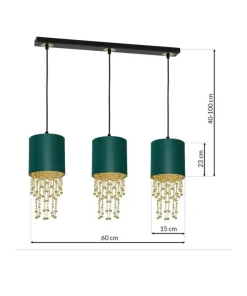 Lampa wisząca z trzema abażurami, kryształowa MLP64500 z serii ALMERIA | Kaja Oś*Sklep Kaja Flash Sale