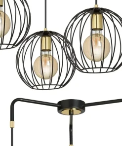 Shop Sklep Kaja Lampa wisząca z trzema drucianymi kloszami 144/3 | Kaja Oświetlenie czarny