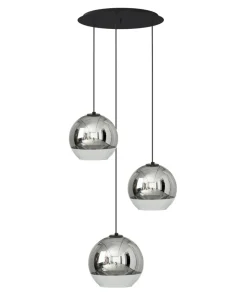Clearance Sklep Kaja Lampa wisząca z trzema lustrzanymi kloszami 7607 | Kaja Oświetlenie chrom