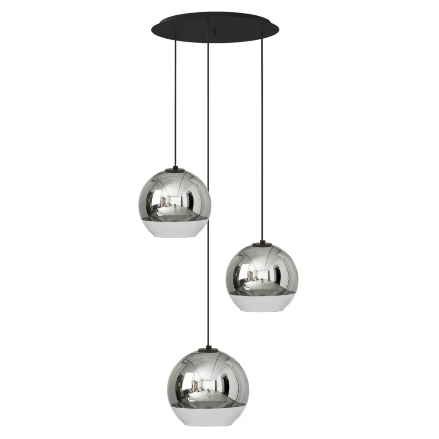 Clearance Sklep Kaja Lampa wisząca z trzema lustrzanymi kloszami 7607 | Kaja Oświetlenie chrom