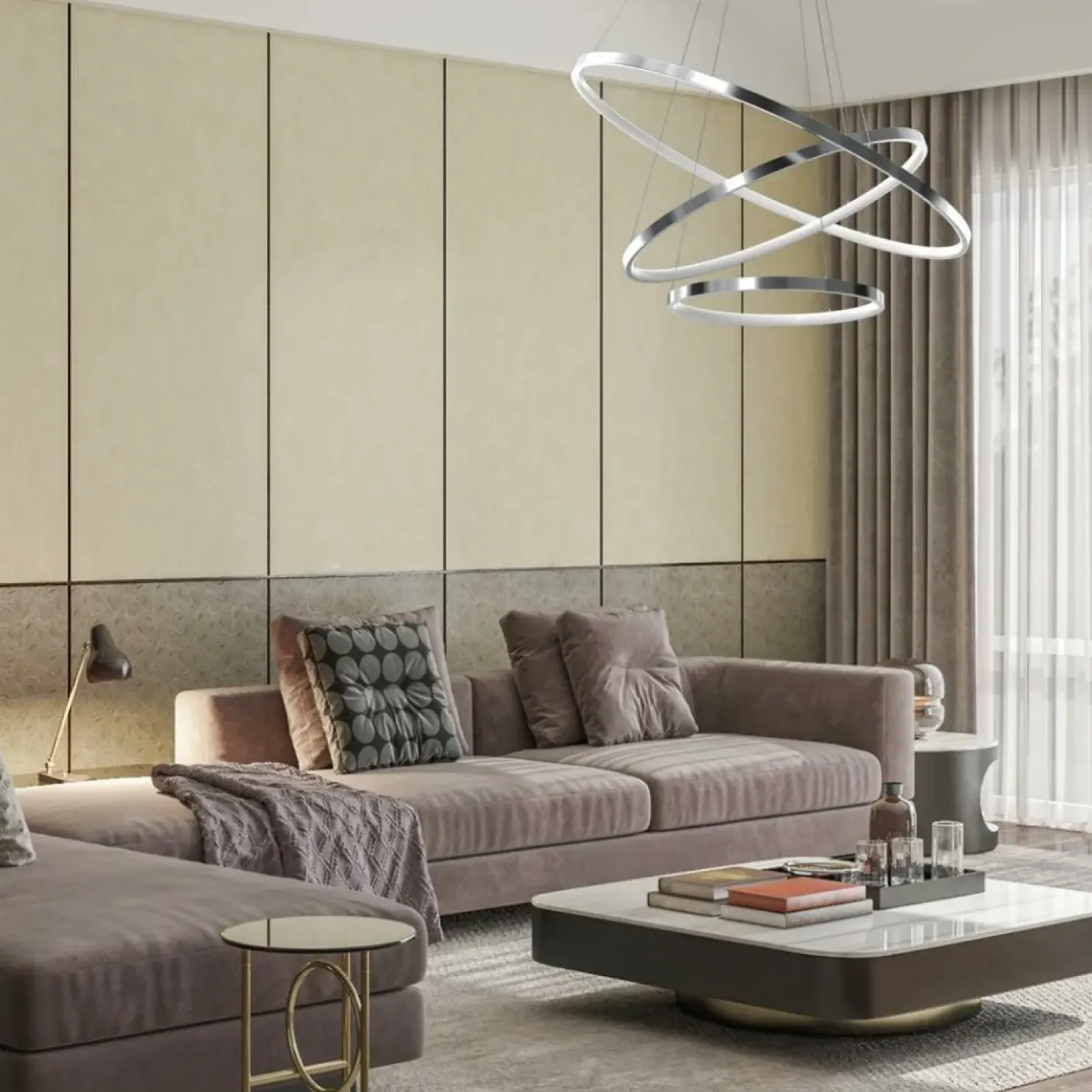 Sale Sklep Kaja Lampa wisząca z trzema okręgami, do salonu ML7946 z serii ROTONDA | Kaja Oświetl