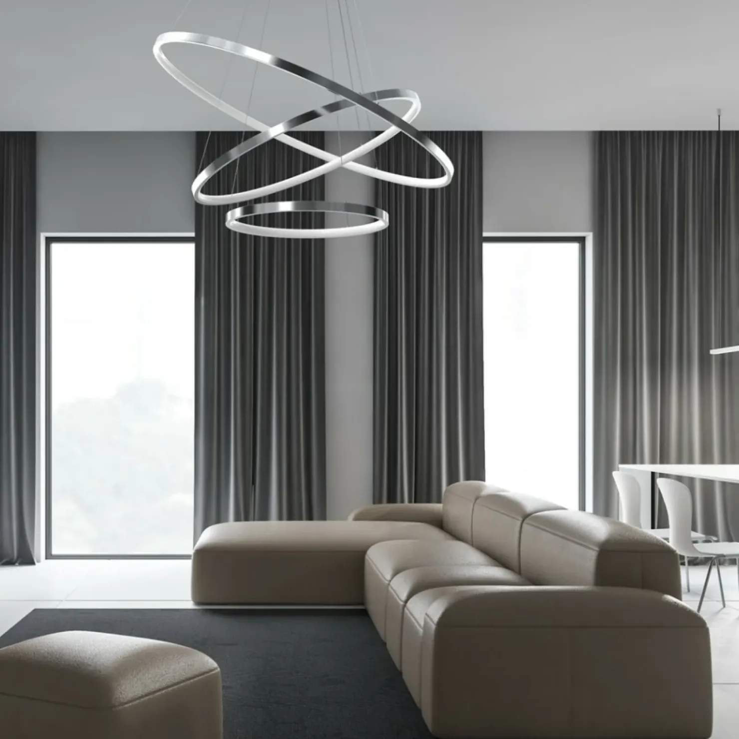 Sale Sklep Kaja Lampa wisząca z trzema okręgami, do salonu ML7946 z serii ROTONDA | Kaja Oświetl