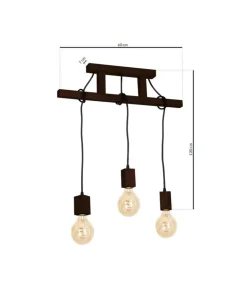 Discount Sklep Kaja Lampa wisząca z trzema źródłami światła, na E27 MLP4360 z serii JACK | Kaja Oświ naturalnedrewno