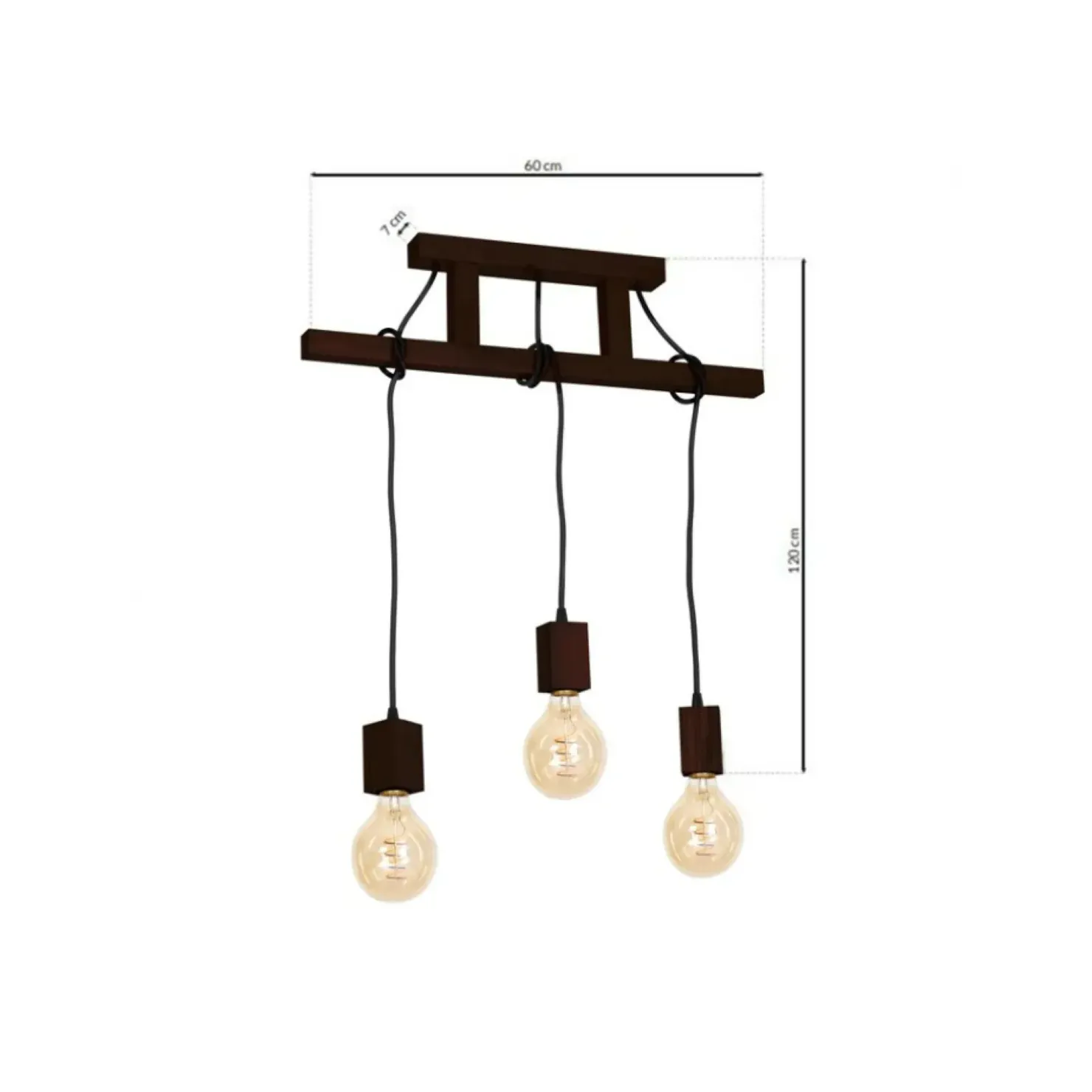 Discount Sklep Kaja Lampa wisząca z trzema źródłami światła, na E27 MLP4360 z serii JACK | Kaja Oświ naturalnedrewno