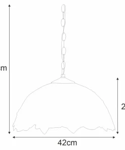 Lampa wisząca z witrażowym kloszem K-P161420 FARINA | Kaja Oświetlenie*Sklep Kaja Best