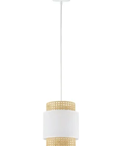 Outlet Sklep Kaja Lampa wisząca z wąskim, ratanowym abażurem TK 6528 BOHO | Kaja
