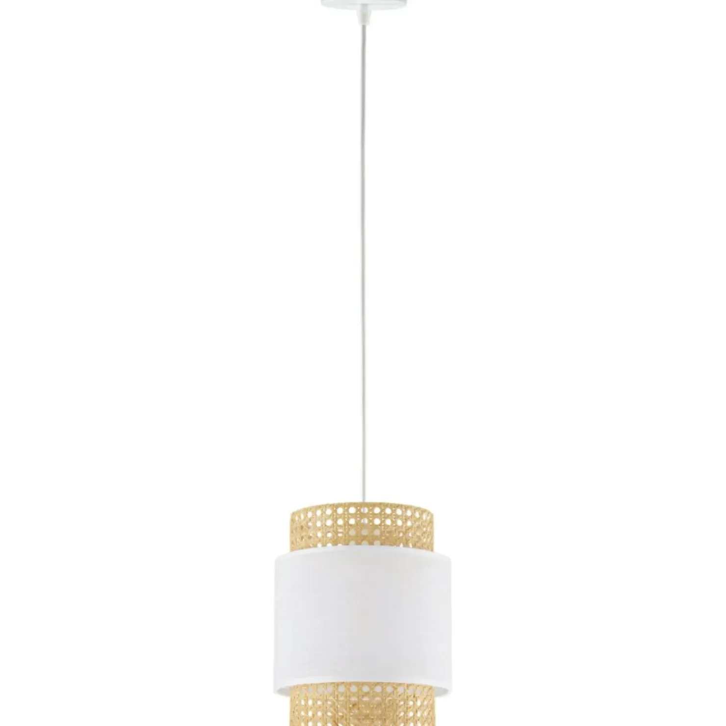 Outlet Sklep Kaja Lampa wisząca z wąskim, ratanowym abażurem TK 6528 BOHO | Kaja