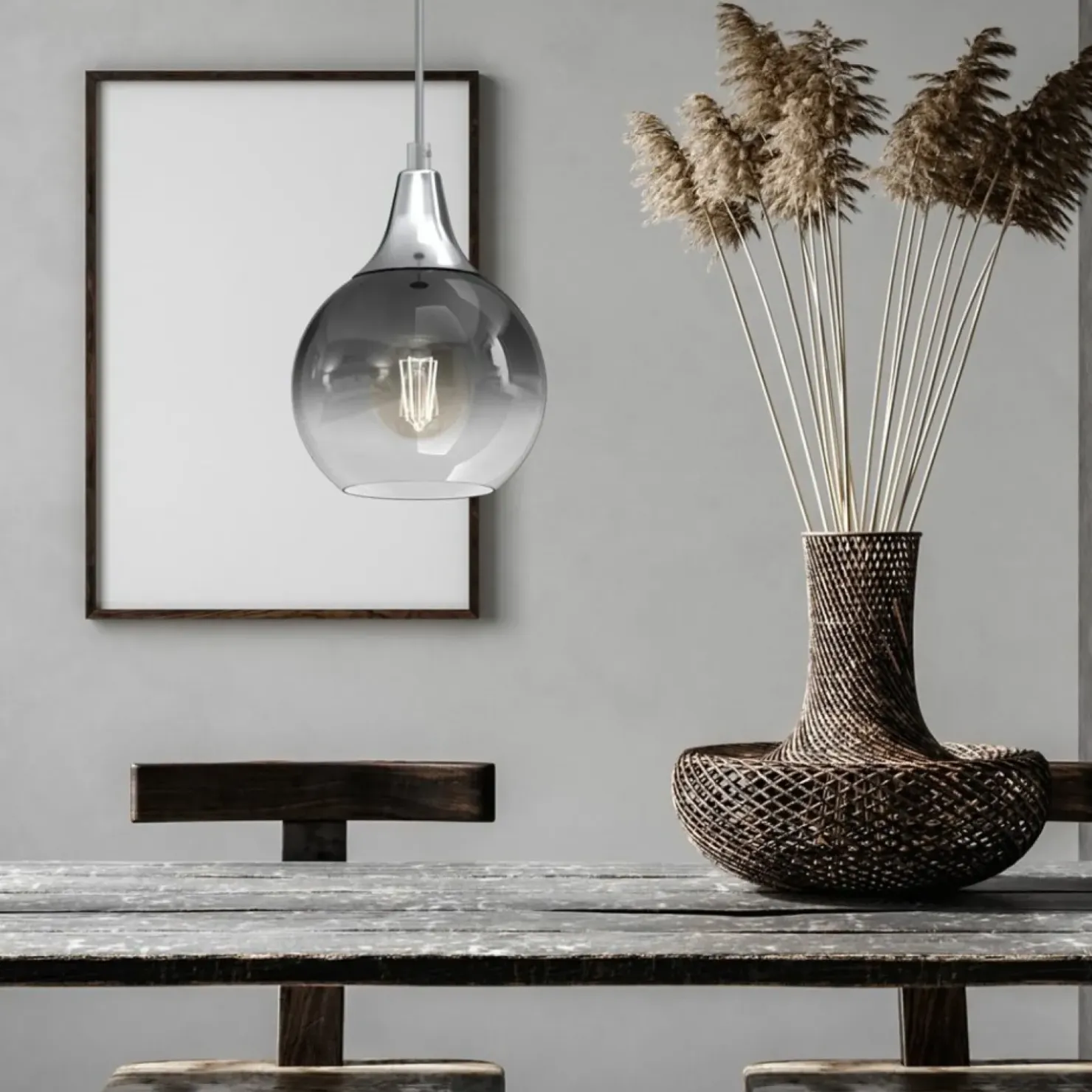 Best Sale Sklep Kaja Lampa wisząca ze szklanym, szarym kloszem MLP8321 z serii MONTE | Kaja Oświetlen