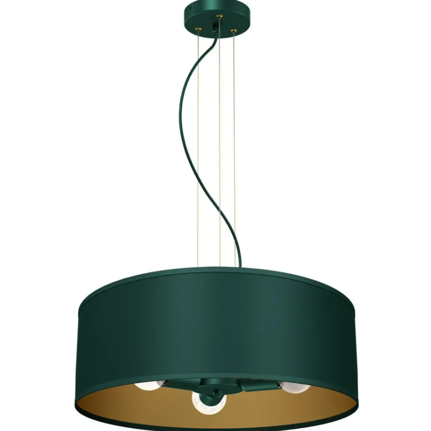 Outlet Sklep Kaja Lampa wisząca, zielono-złota, na trzy żarówki MLP7879 z serii VERDE | Kaja Oświe