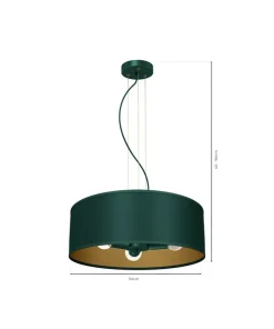 Outlet Sklep Kaja Lampa wisząca, zielono-złota, na trzy żarówki MLP7879 z serii VERDE | Kaja Oświe