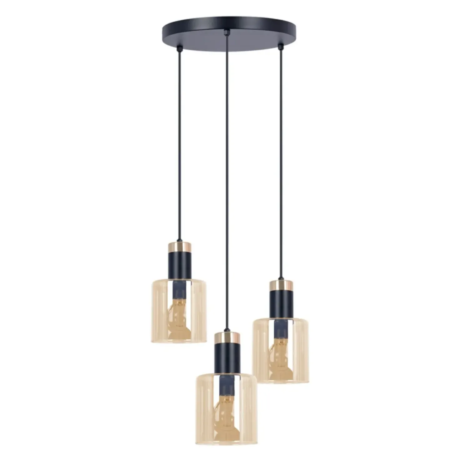 Best Sklep Kaja Lampa wisząca, złota dekoracja i miodowy klosz K-5257 z serii ALTO