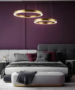 Best Sklep Kaja Lampa wisząca, złota obręcz z LED-em MOD415PL-L45BS4K z serii SATURNO mosiądz